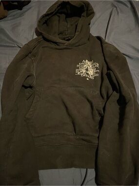 AMIRI Black Pullover Hoodie with Script Chest Graphic
